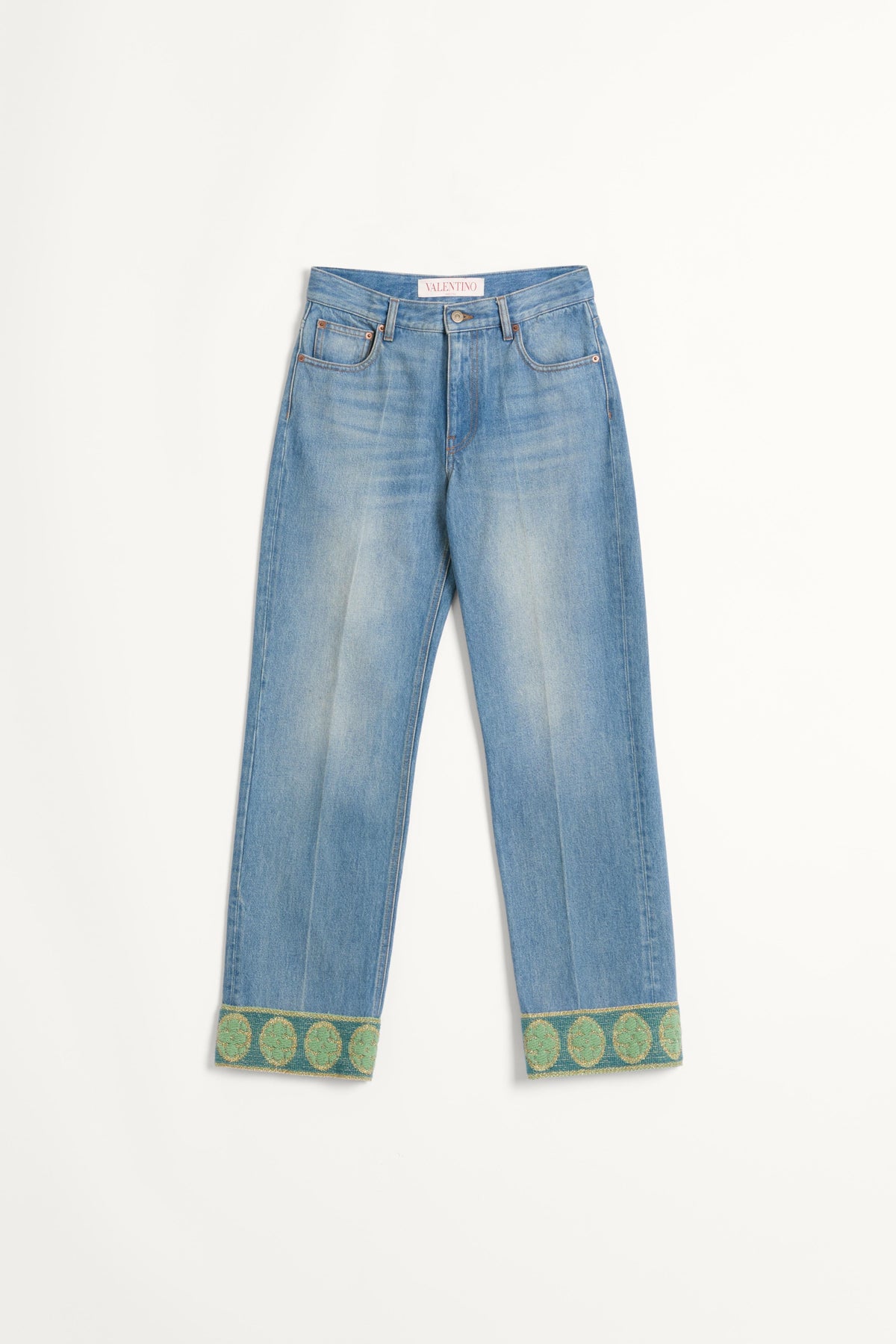 VALENTINO | JACQUARD TRIM JEANS - MAXFIELD LA