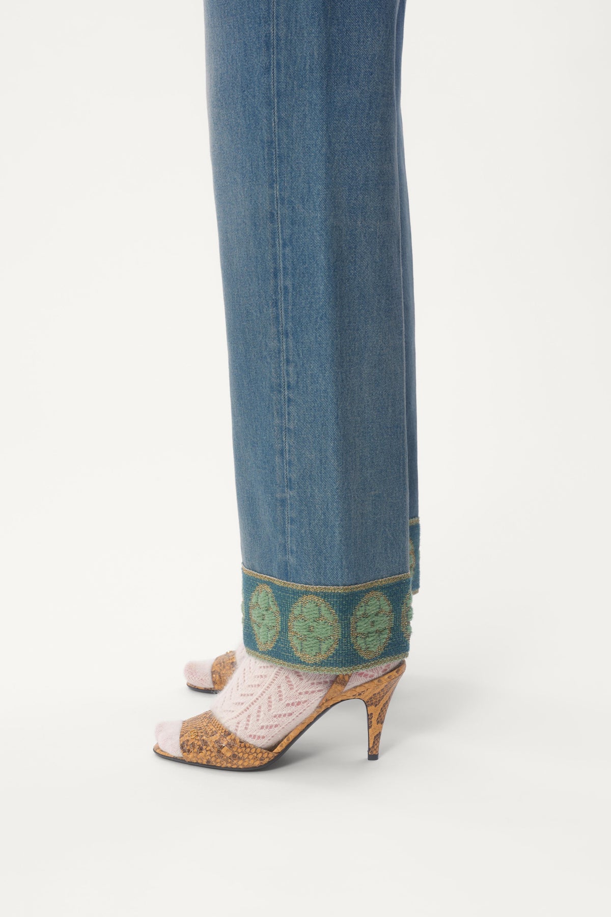VALENTINO | JACQUARD TRIM JEANS - MAXFIELD LA