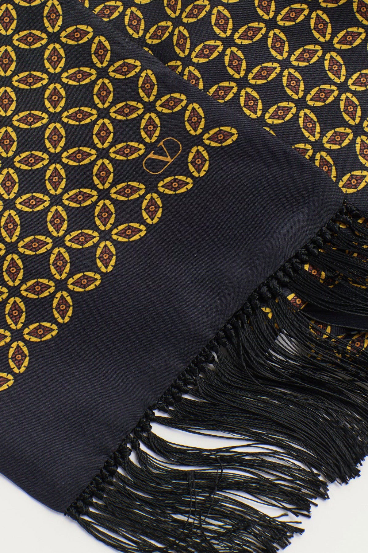 VALENTINO GARAVANI | CHAMBER SILK BANDEAU SCARF WITH FRINGE - MAXFIELD LA