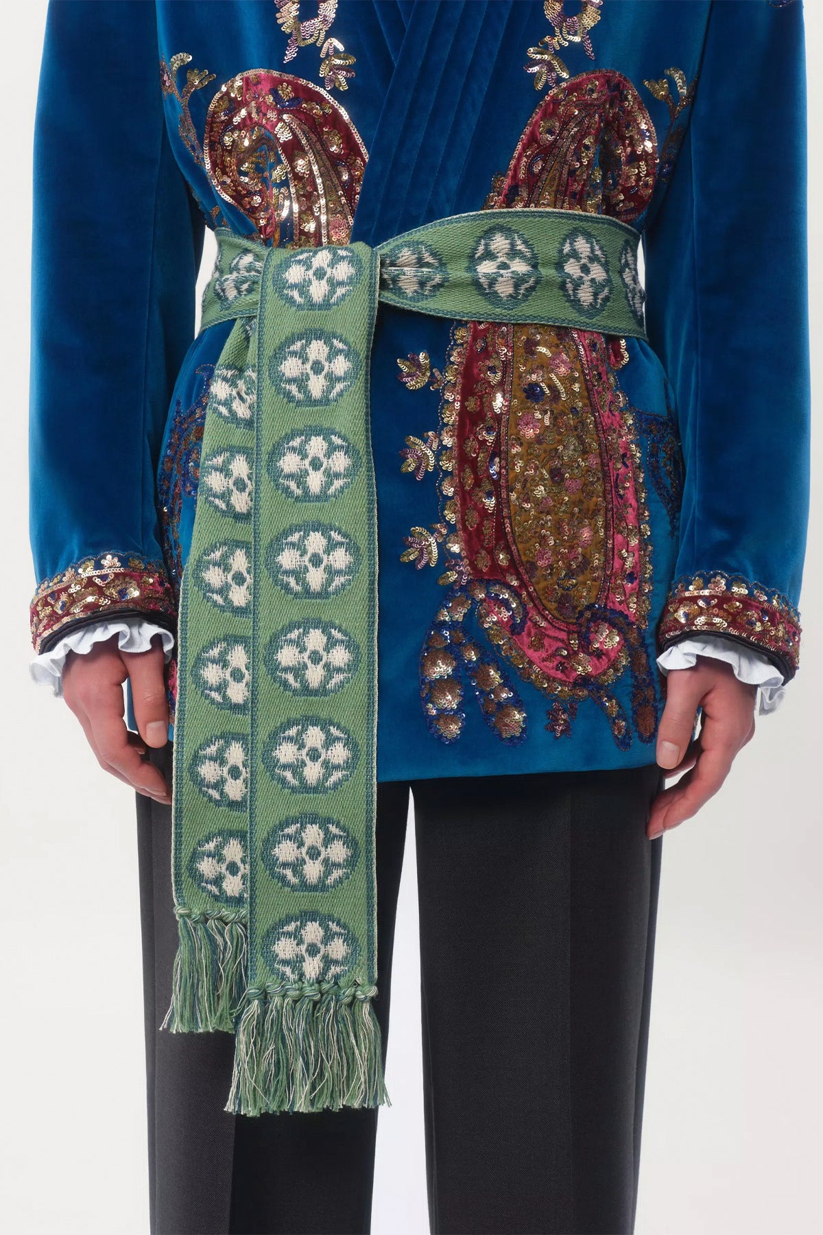 VALENTINO GARAVANI | ANTIBES COTTON SCARF WITH FRINGE - MAXFIELD LA