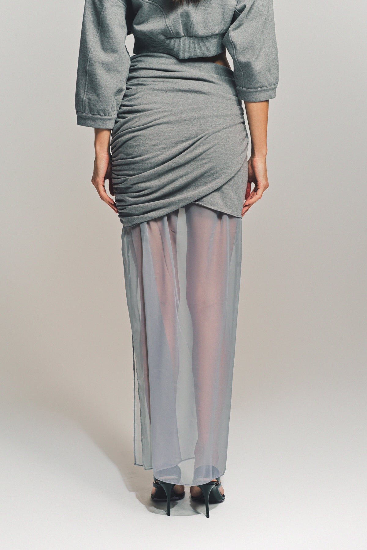 NENSI DOJAKA | SHEER DRAPED SKIRT