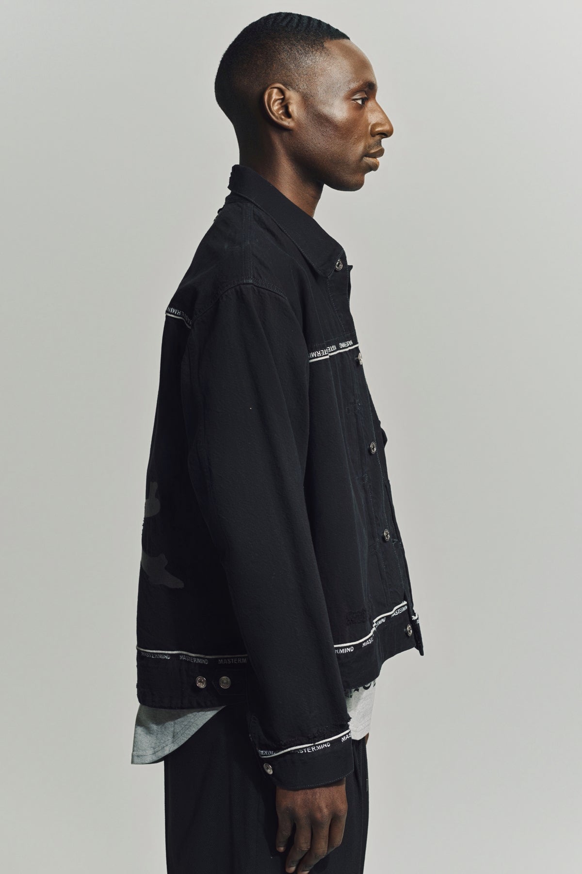 MASTERMIND WORLD スカルデザイン ブラックデニムジャケット C2H4 x Mastermind JAPAN Vol.3 Fleece Jacket