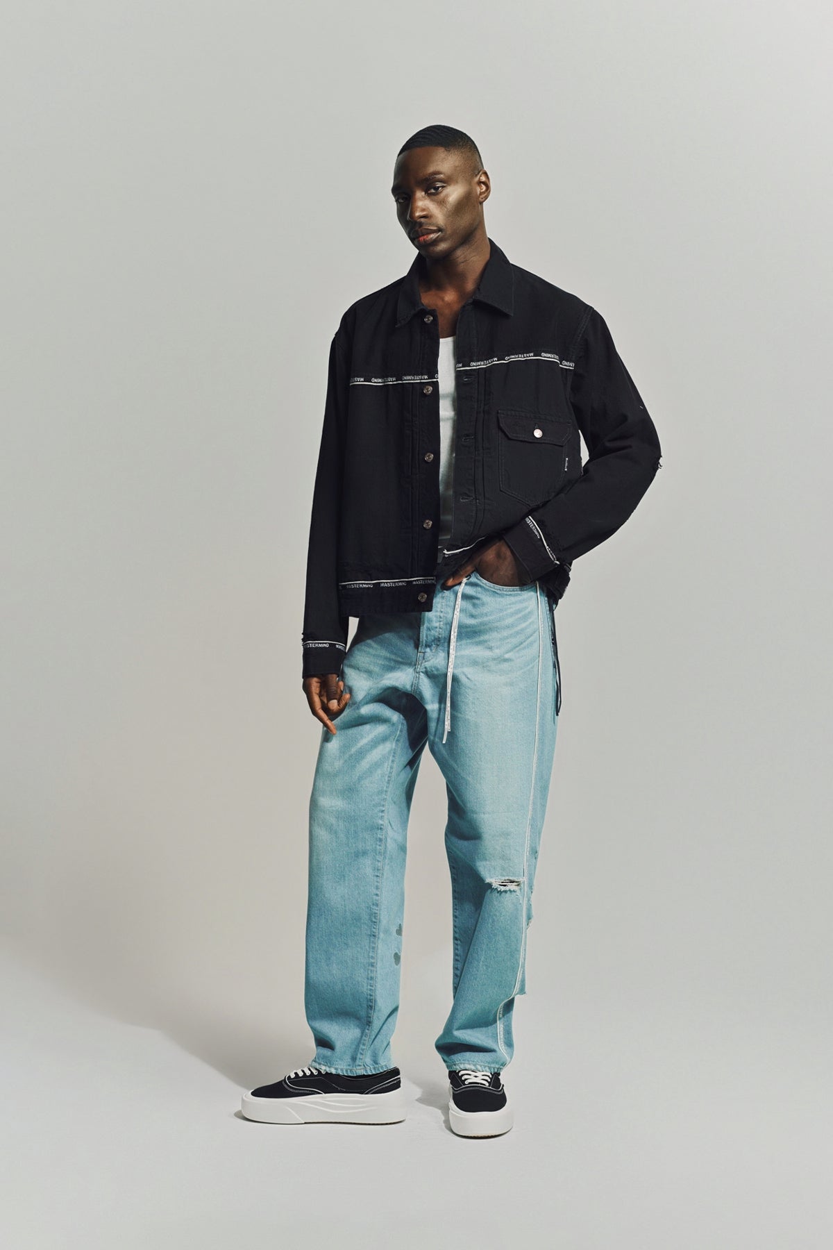 マスターマインド　デニム（30インチ） Mastermind Japan Mindblow Jeans Size 30x31 Blue Distressed