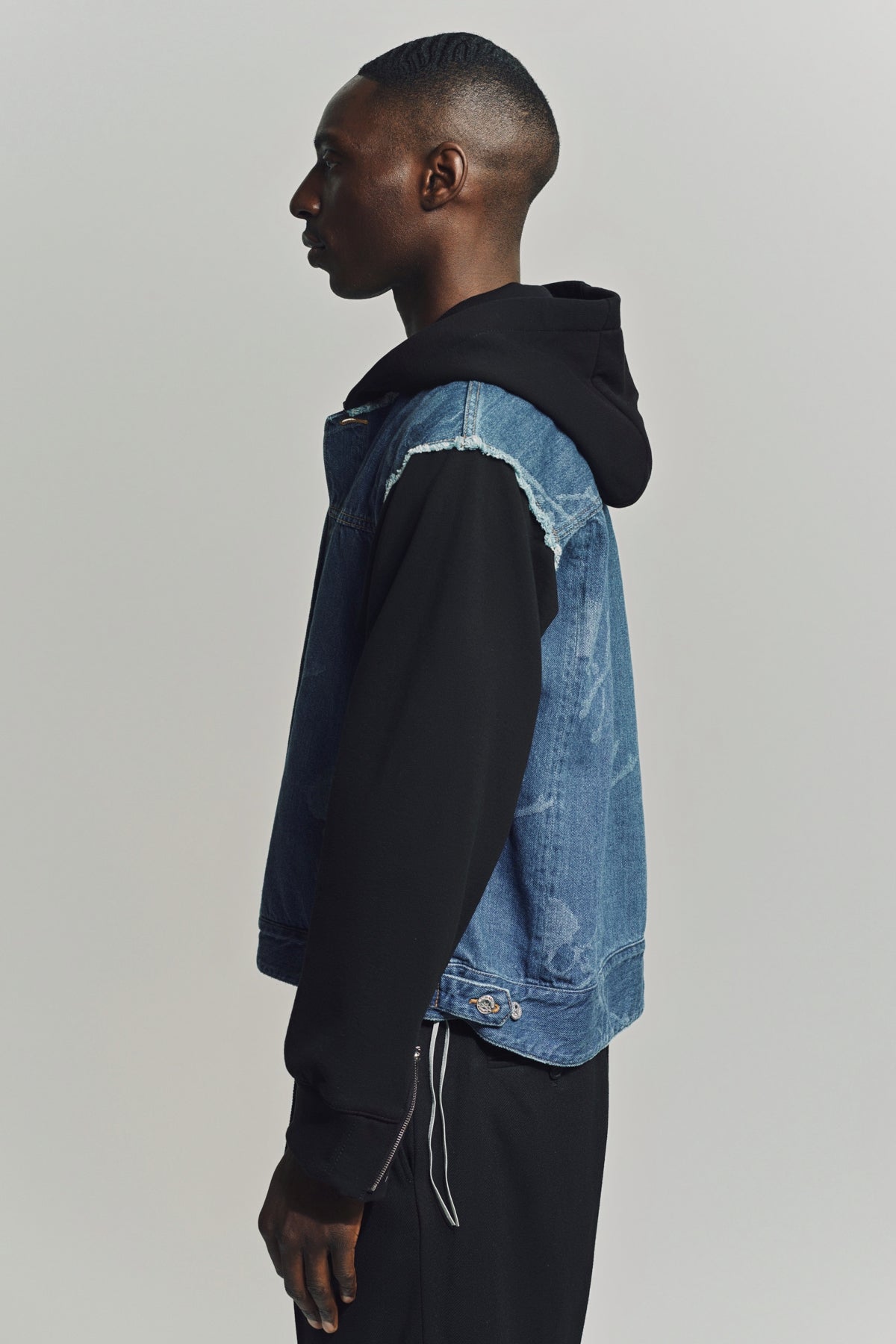 MASTERMIND | HOODED MONOGRAM DENIM JACKET