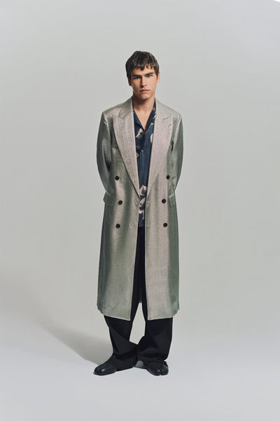 DRIES VAN NOTEN | DOUBLE BREASTED METALLIC COAT