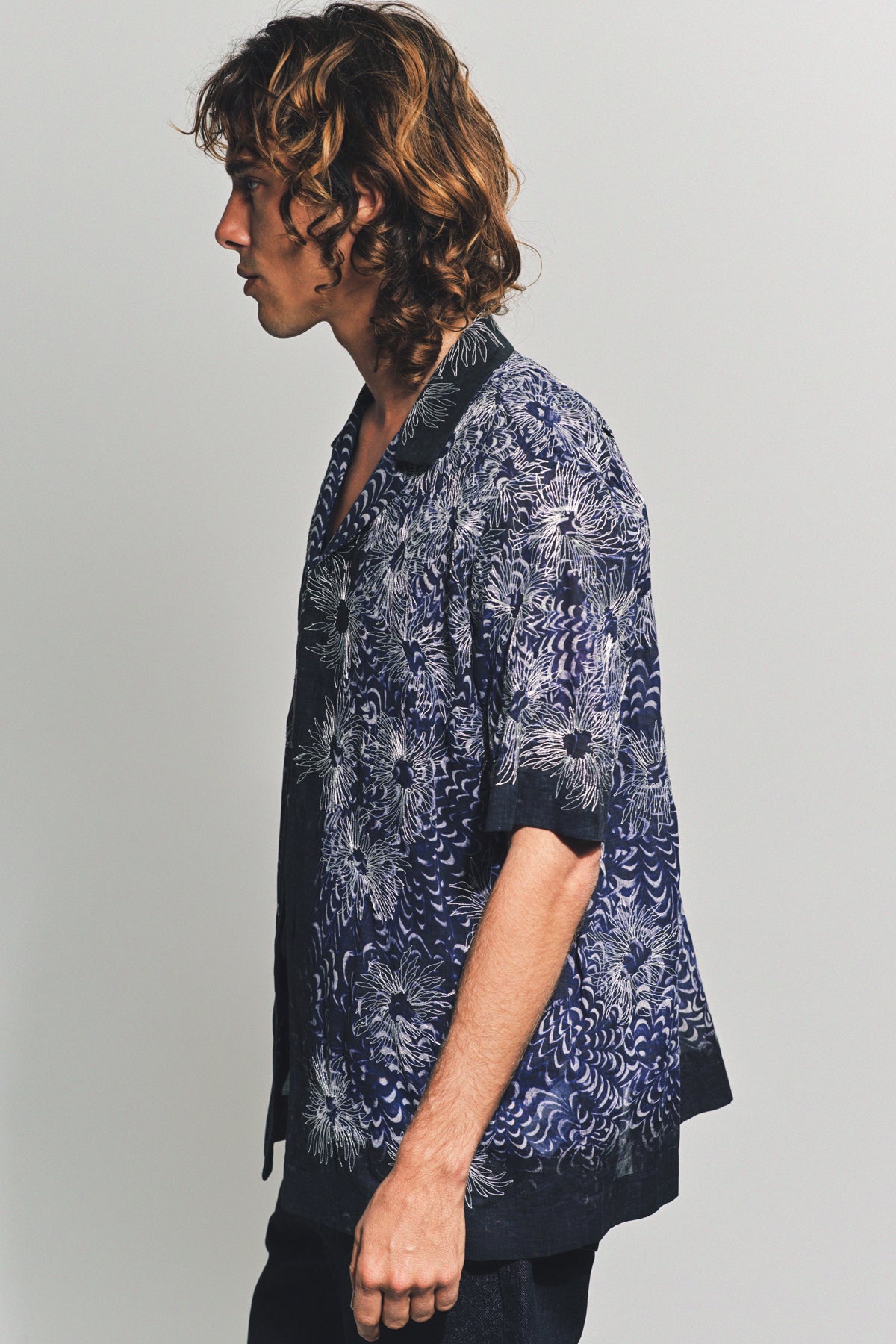 DRIES VAN NOTEN | EMBROIDERED SHORT SLEEVE SHIRT - MAXFIELD LA