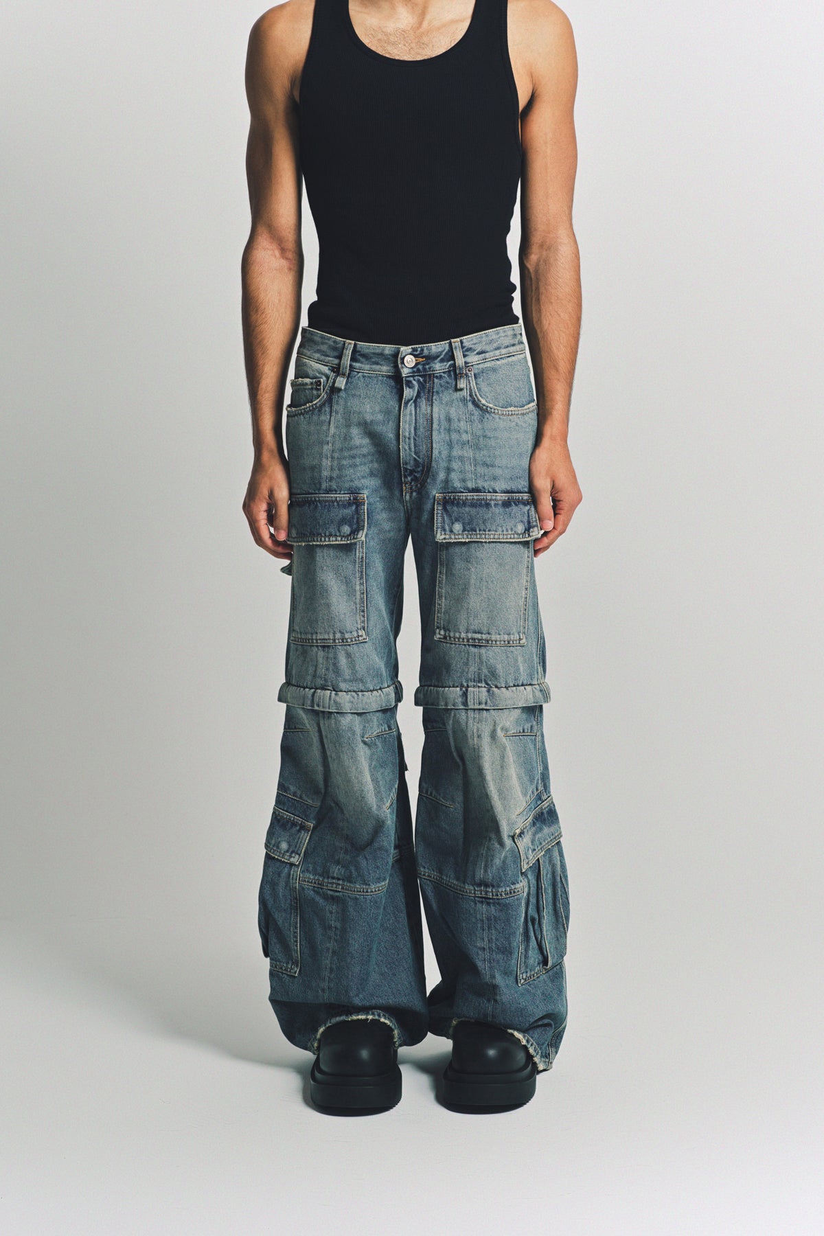 BALENCIAGA | UNISEX FLARED CARGO JEANS - MAXFIELD LA