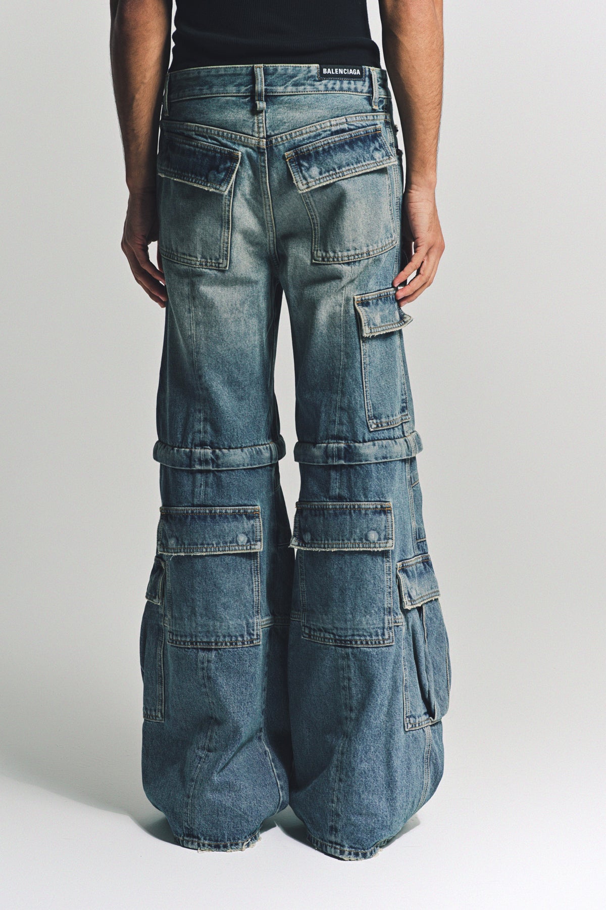 BALENCIAGA | UNISEX FLARED CARGO JEANS - MAXFIELD LA