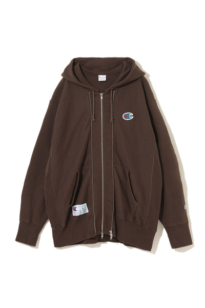 ★LABROS★2025SS 超新作★Mesh Hooded Zip Up Brown LABROS