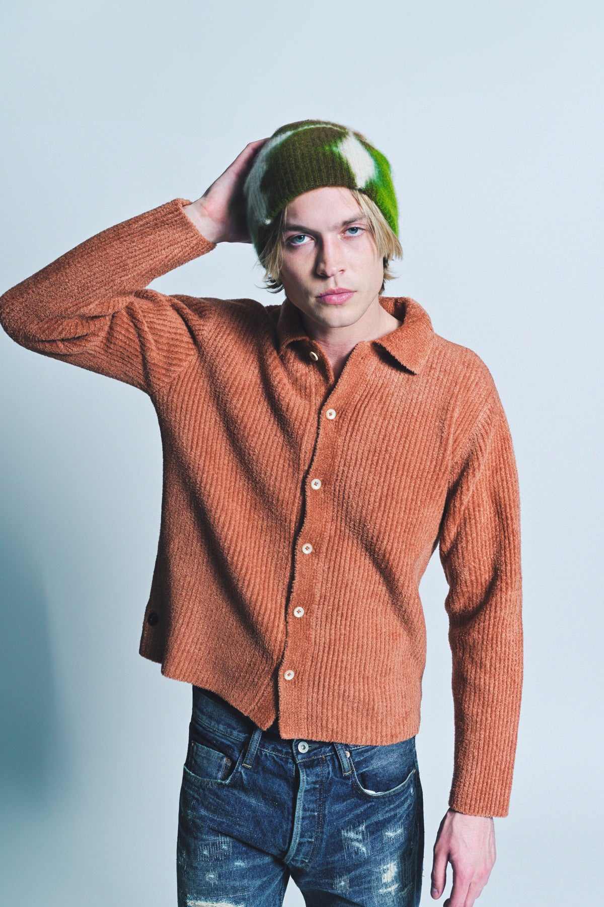 THE ELDER STATESMAN | CHENILLE LONG SLEEVE SHIRT - MAXFIELD LA