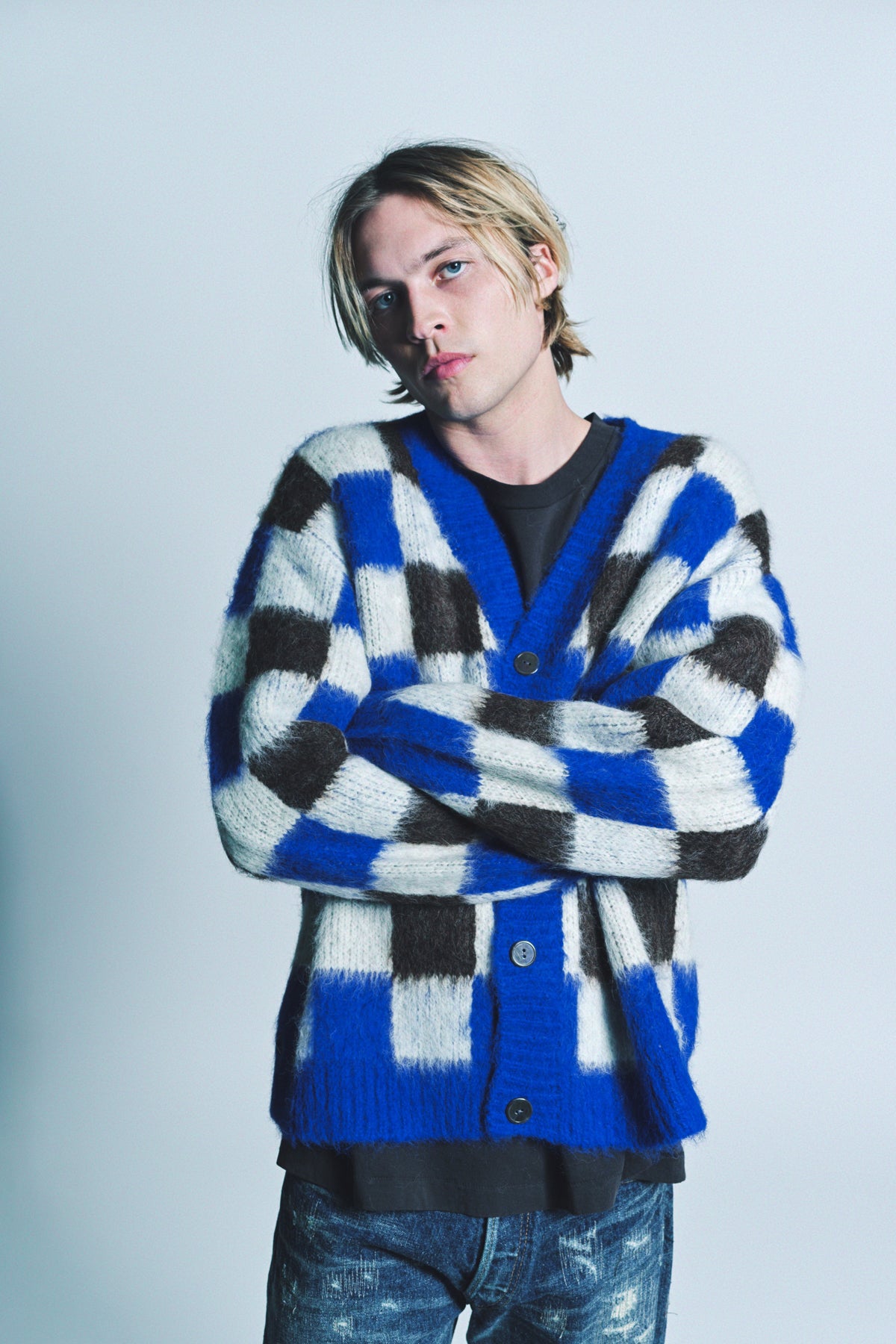 THE ELDER STATESMAN | THISTLE GINGHAM CARDIGAN - MAXFIELD LA