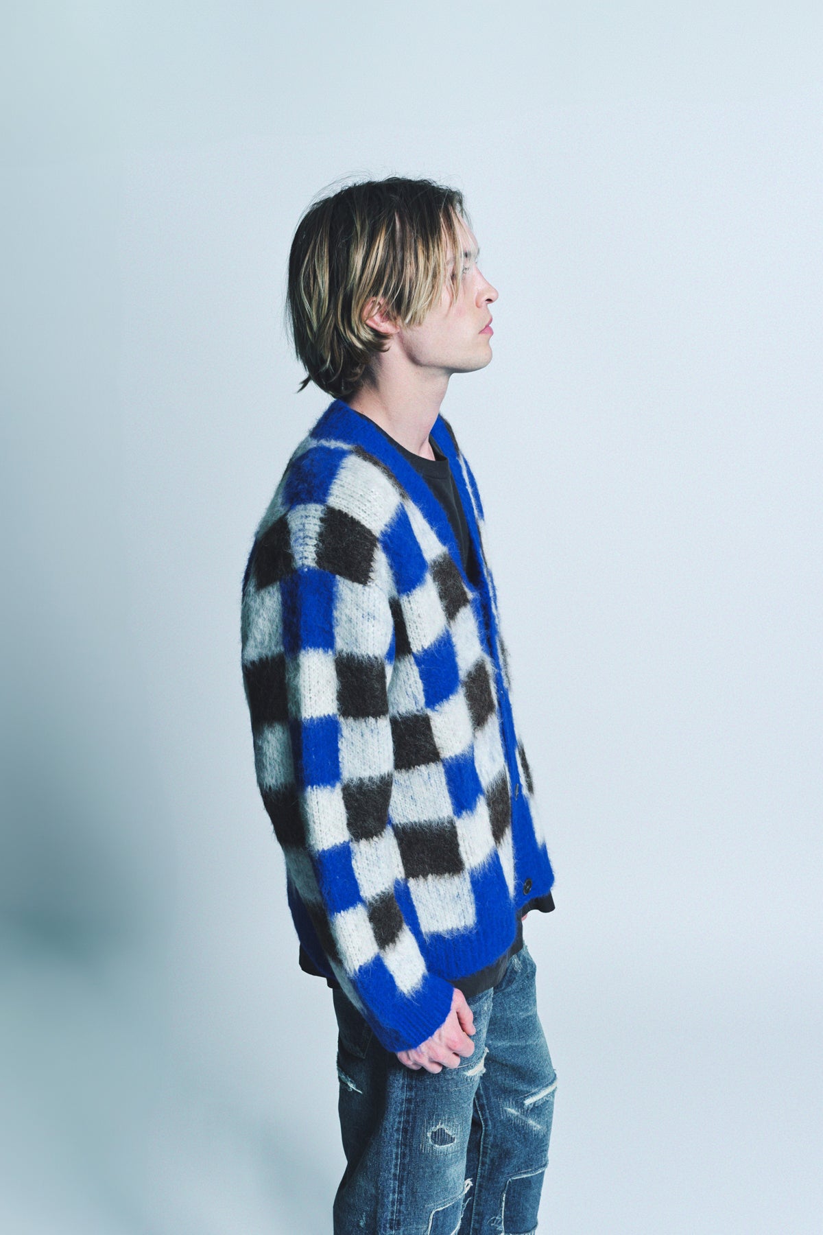 THE ELDER STATESMAN | THISTLE GINGHAM CARDIGAN - MAXFIELD LA