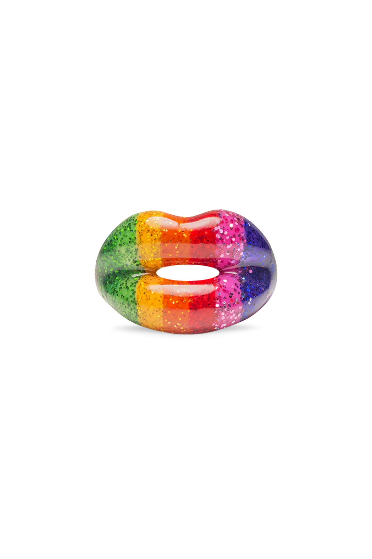 SOLANGE | RAINBOW GLITTER HOTLIPS RING - MAXFIELD LA