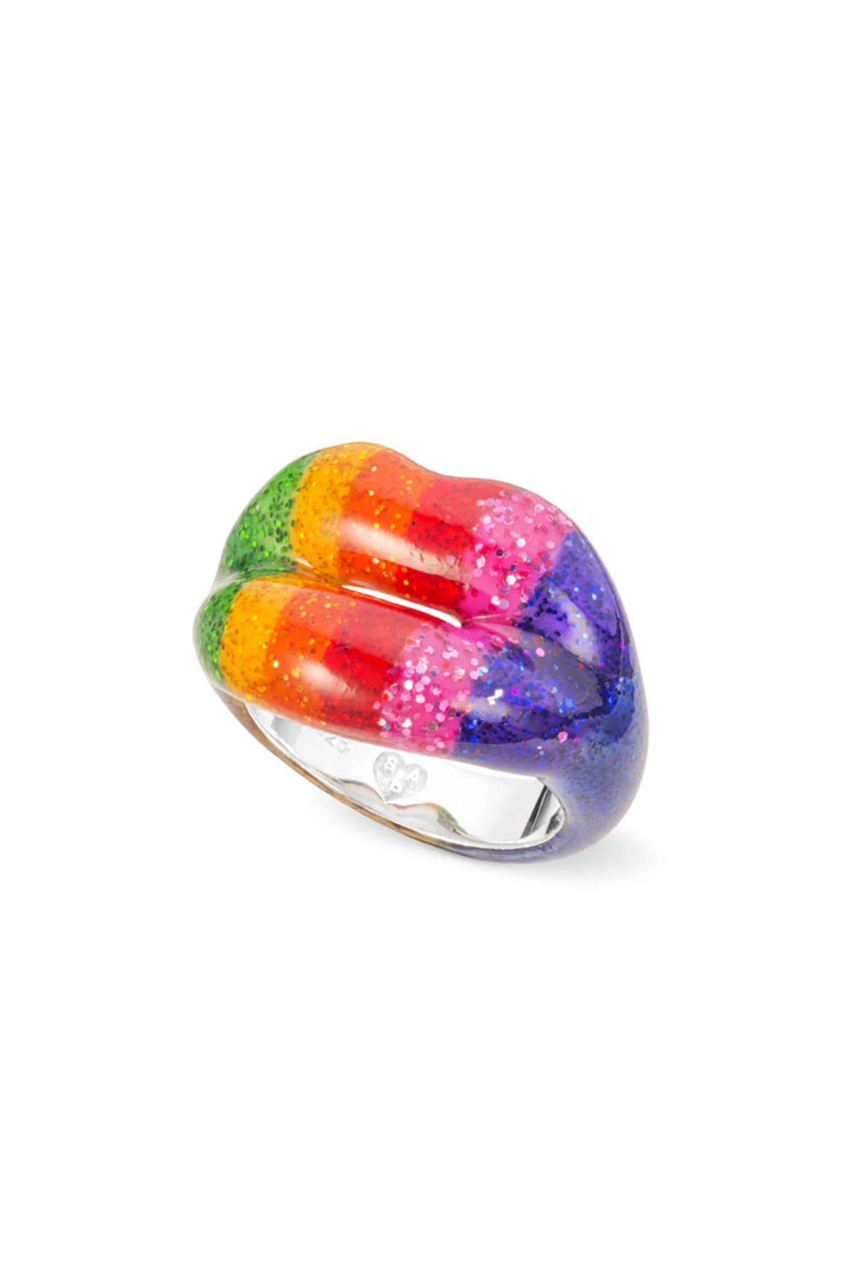 SOLANGE | RAINBOW GLITTER HOTLIPS RING - MAXFIELD LA