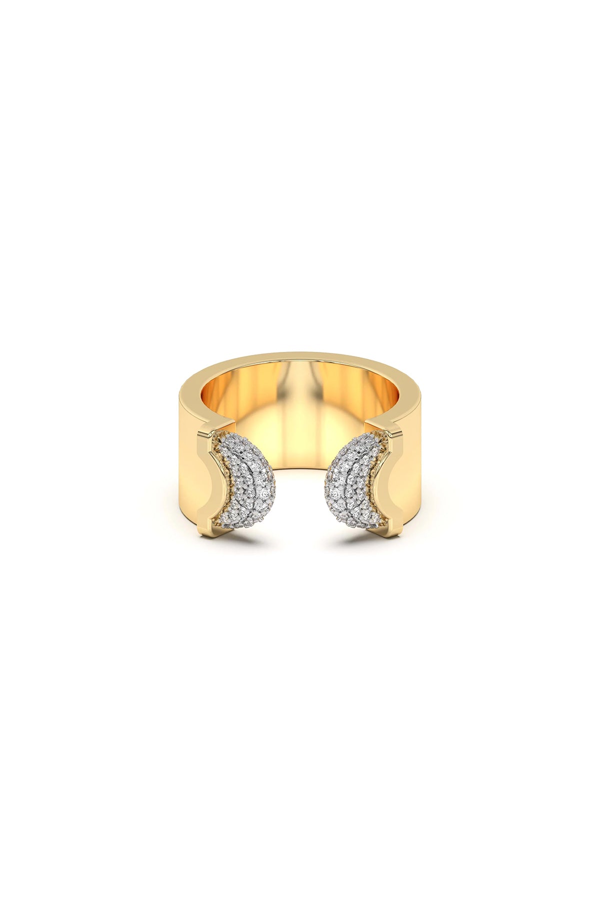 WYLD BOX | DOPPIA LUNA PAVE DIAMOND RING - MAXFIELD LA