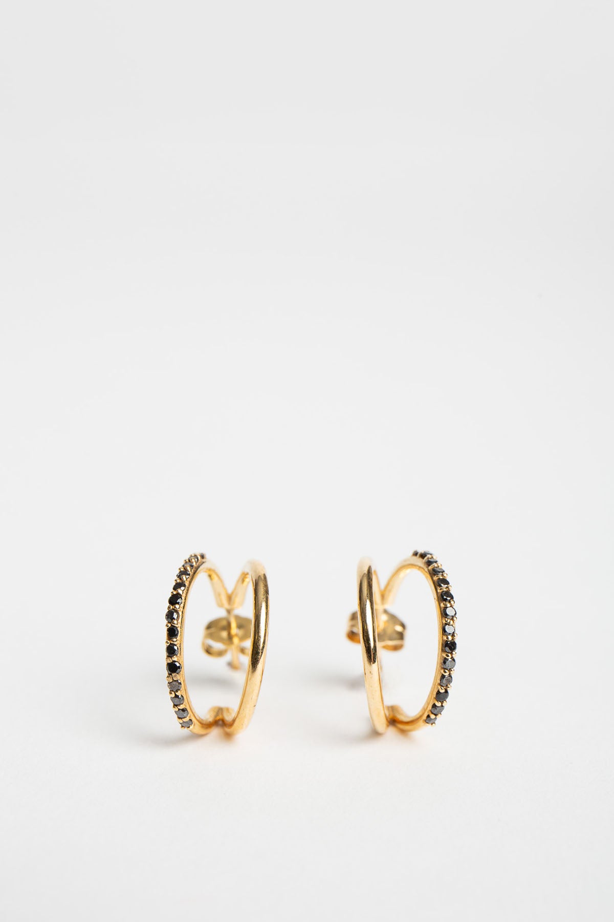 Joanne Fiske | Black Diamond Double Hoop Earrings