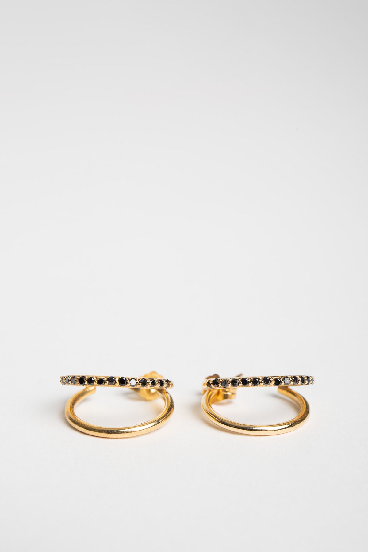 Joanne Fiske | Black Diamond Double Hoop Earrings