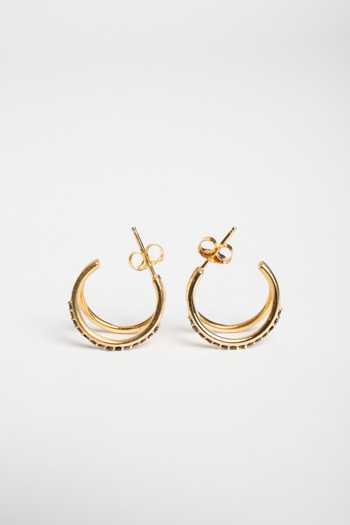 Joanne Fiske | Black Diamond Double Hoop Earrings