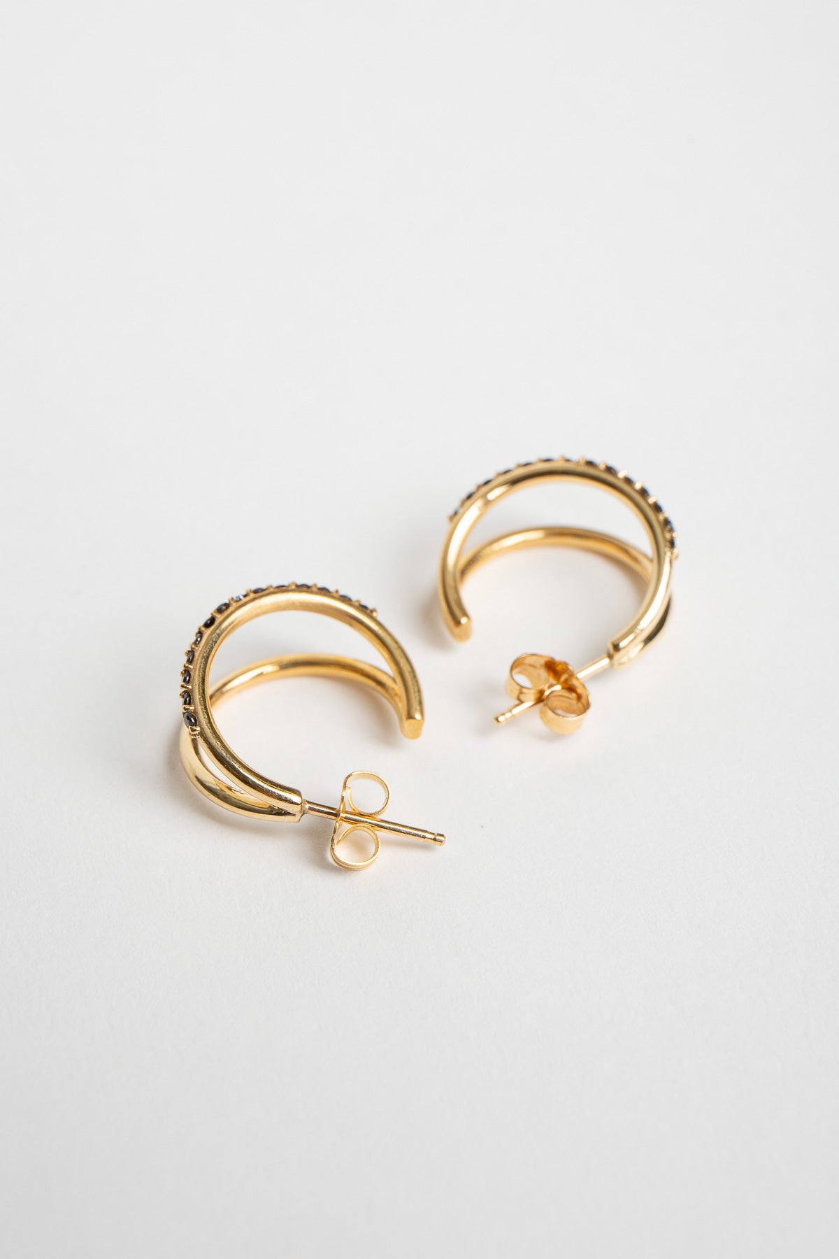 Joanne Fiske | Black Diamond Double Hoop Earrings