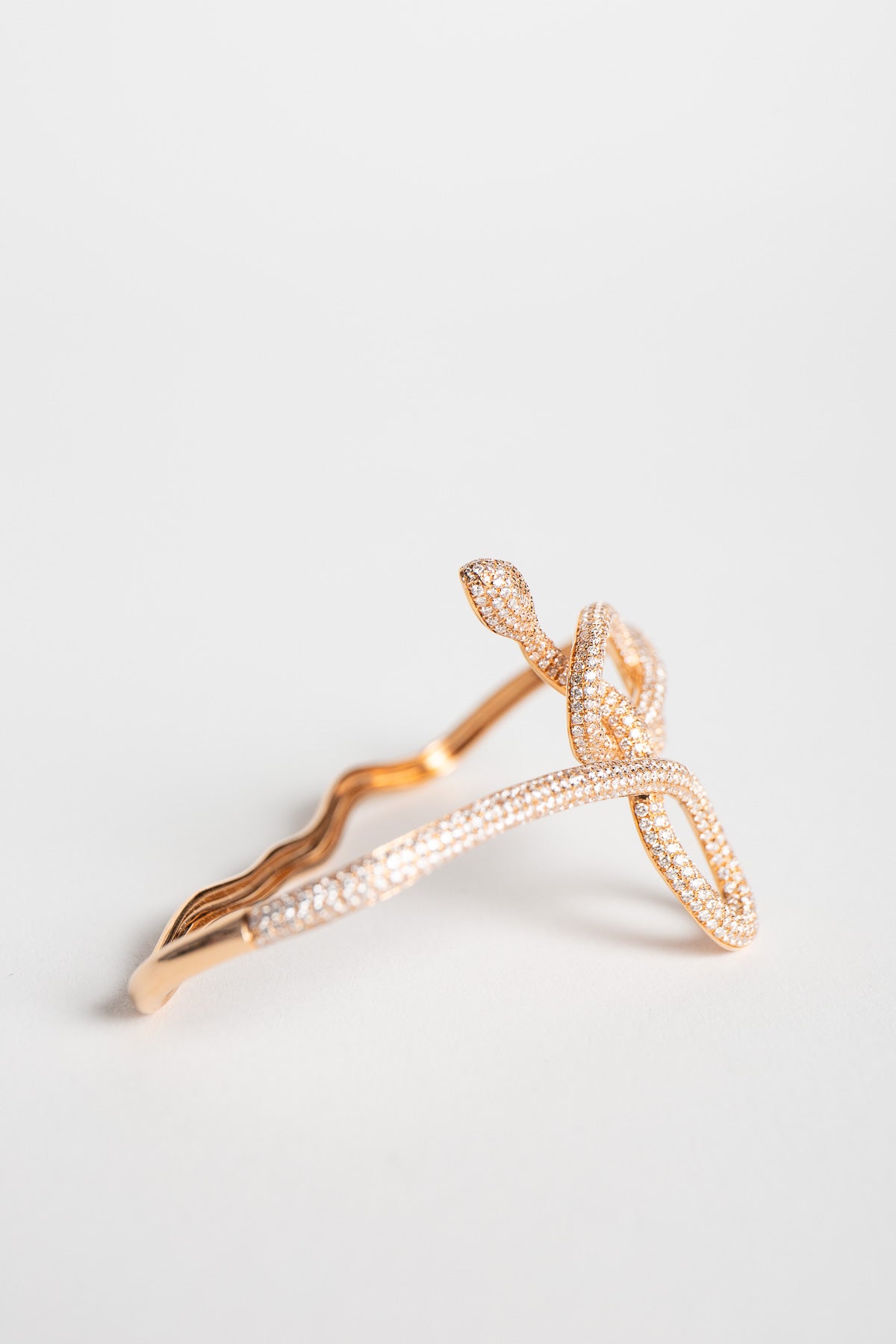 STEFERE | ROSE GOLD & DIAMOND SNAKE PALM RING