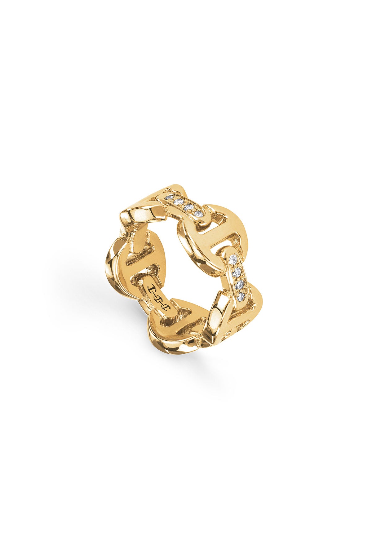 HOORSENBUHS | CLASSIC TRI-LINK WITH DIAMOND BRIDGES RING