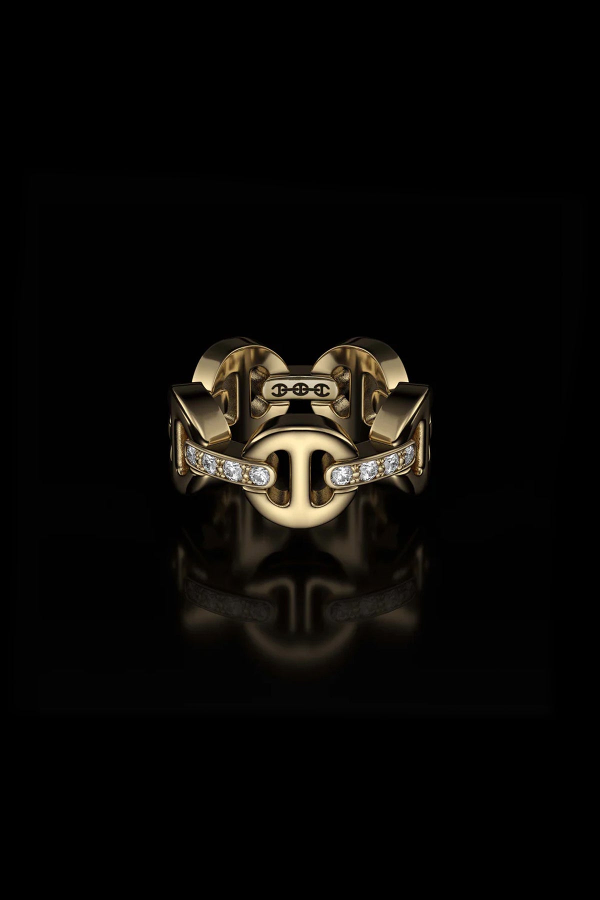 HOORSENBUHS | CLASSIC TRI-LINK WITH DIAMOND BRIDGES RING - MAXFIELD LA