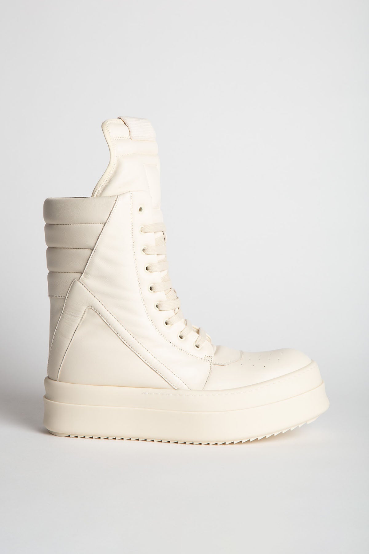 靴 Rickowens Megalaced Geobasket Sneakers Buy Rick Owens Strobe Geobasket Megalace High 'Black Milk