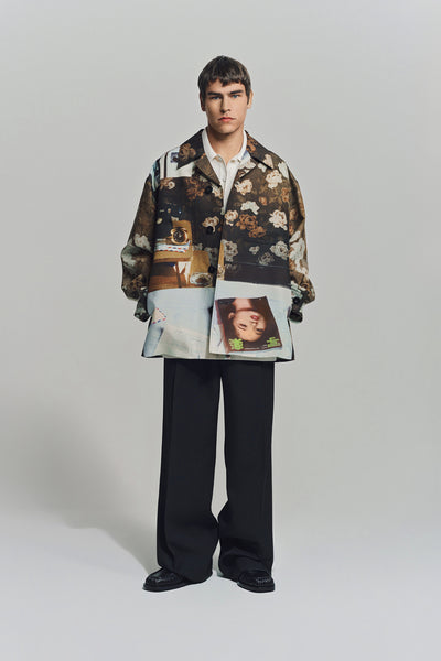 JIL SANDER | WOOL BLEND PRINTED JACKET