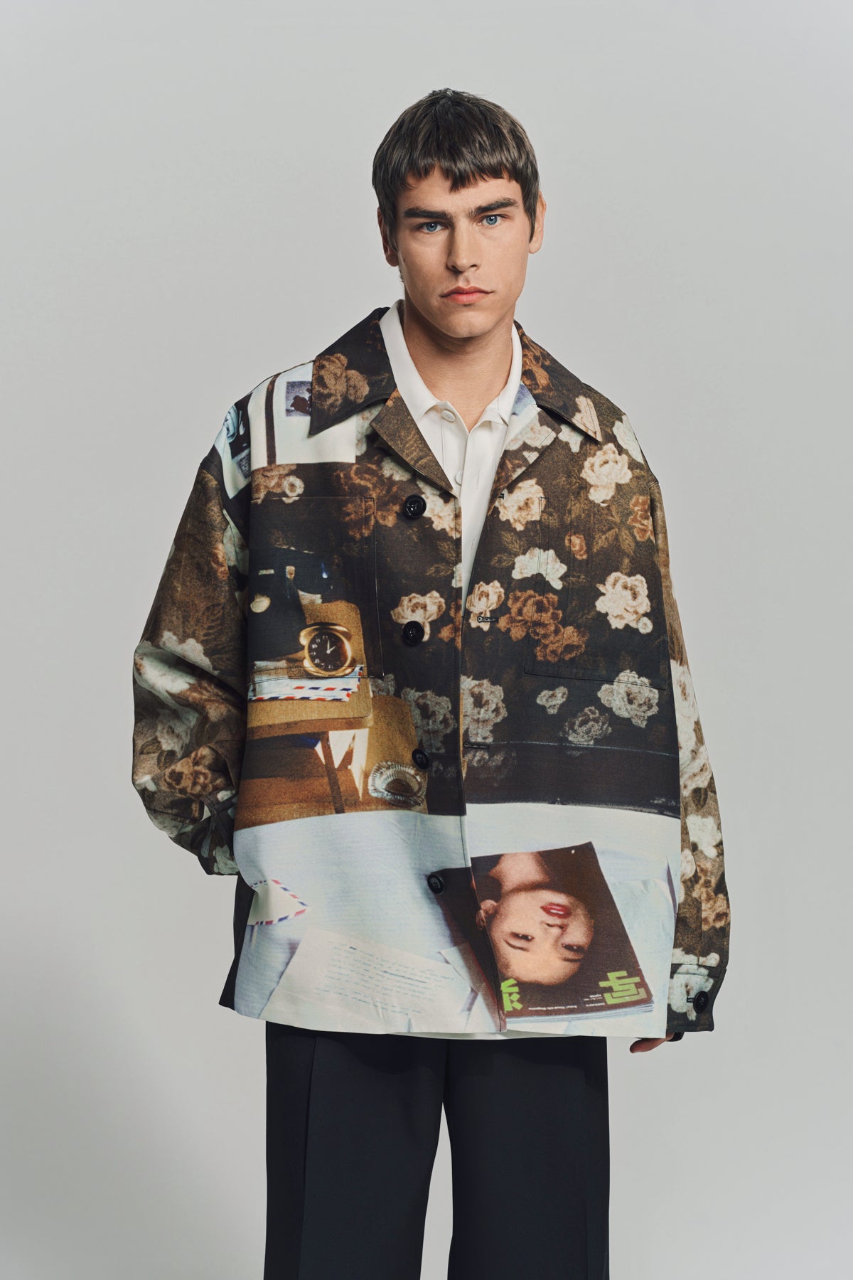 JIL SANDER | WOOL BLEND PRINTED JACKET