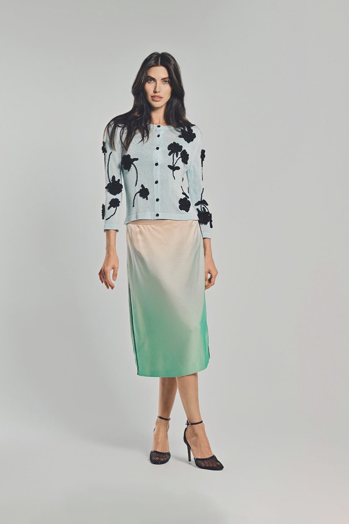 JIL SANDER | FLUID SATIN PRINTED SKIRT
