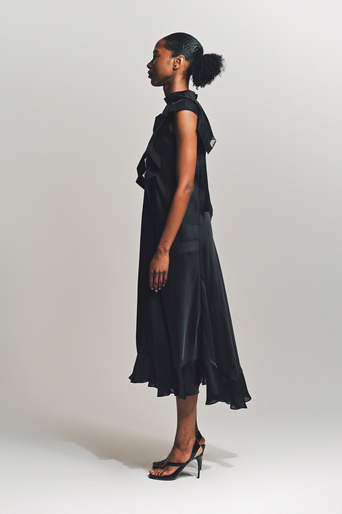SACAI | SATIN X CHIFFON DRESS