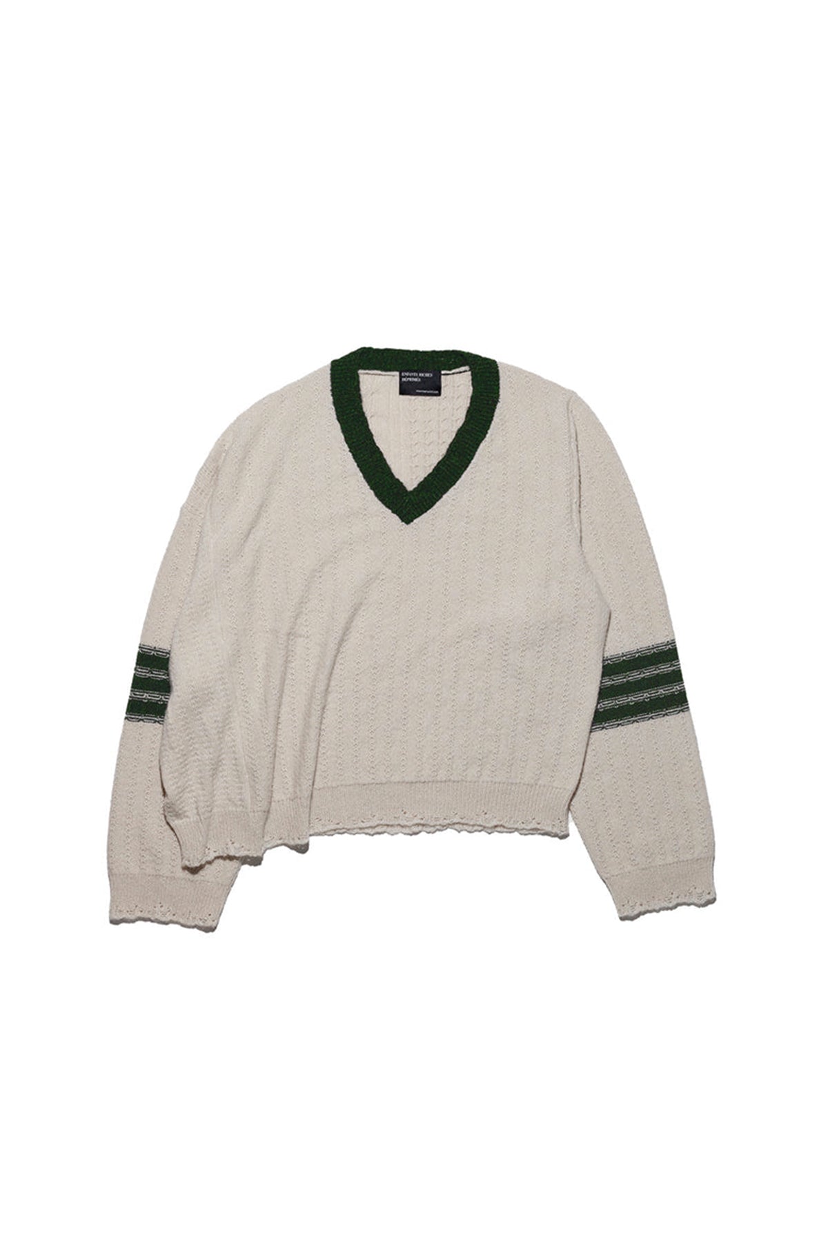 ENFANTS RICHES DÉPRIMÉS | ASYMMETRICAL VARSITY V-NECK SWEATER