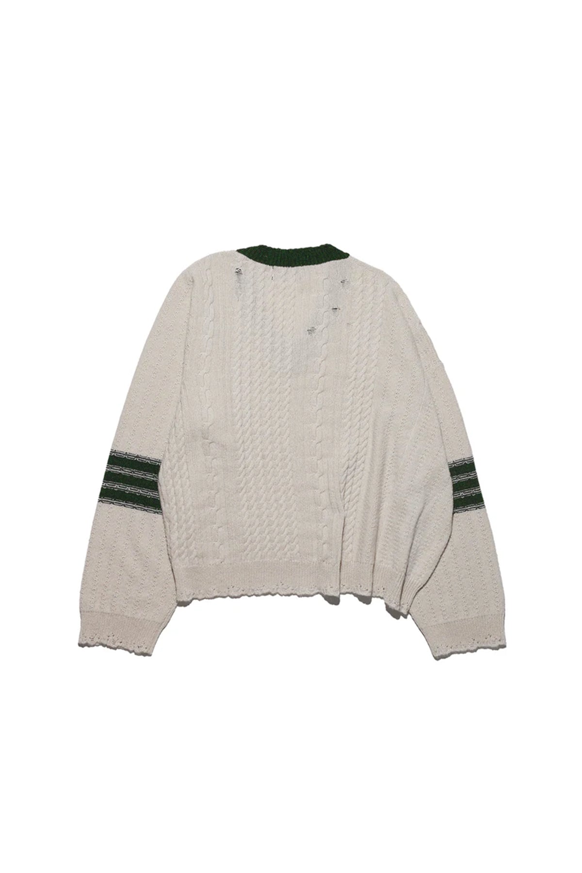 ENFANTS RICHES DÉPRIMÉS | ASYMMETRICAL VARSITY V-NECK SWEATER
