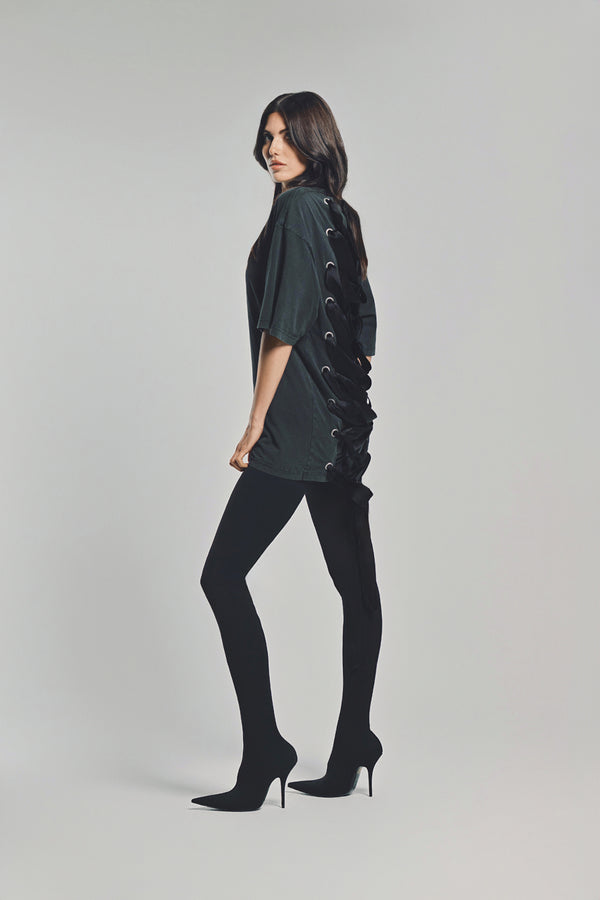 BALENCIAGA | LACE-UP T-SHIRT
