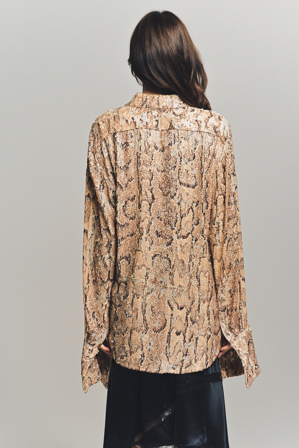 DRIES VAN NOTEN | SNAKE EMBROIDERED LONG SLEEVE SHIRT