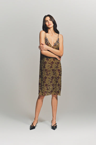 DRIES VAN NOTEN フラワープリントベロアスカート DRIES VAN NOTEN - 良品 Dries Van Noten ドリスヴァンノッテン