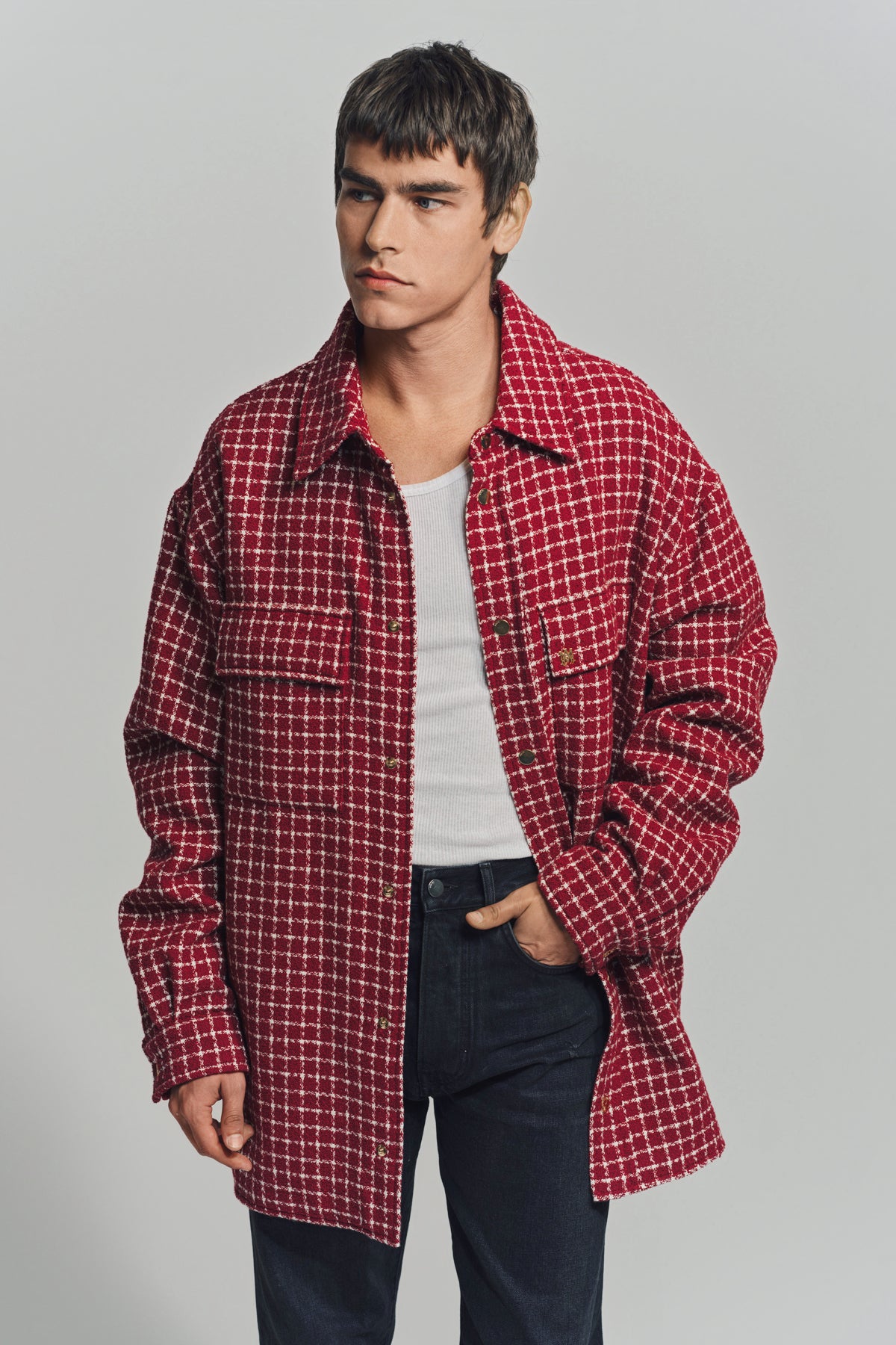 AMIRI | BOUCLE PADDED OVERSHIRT