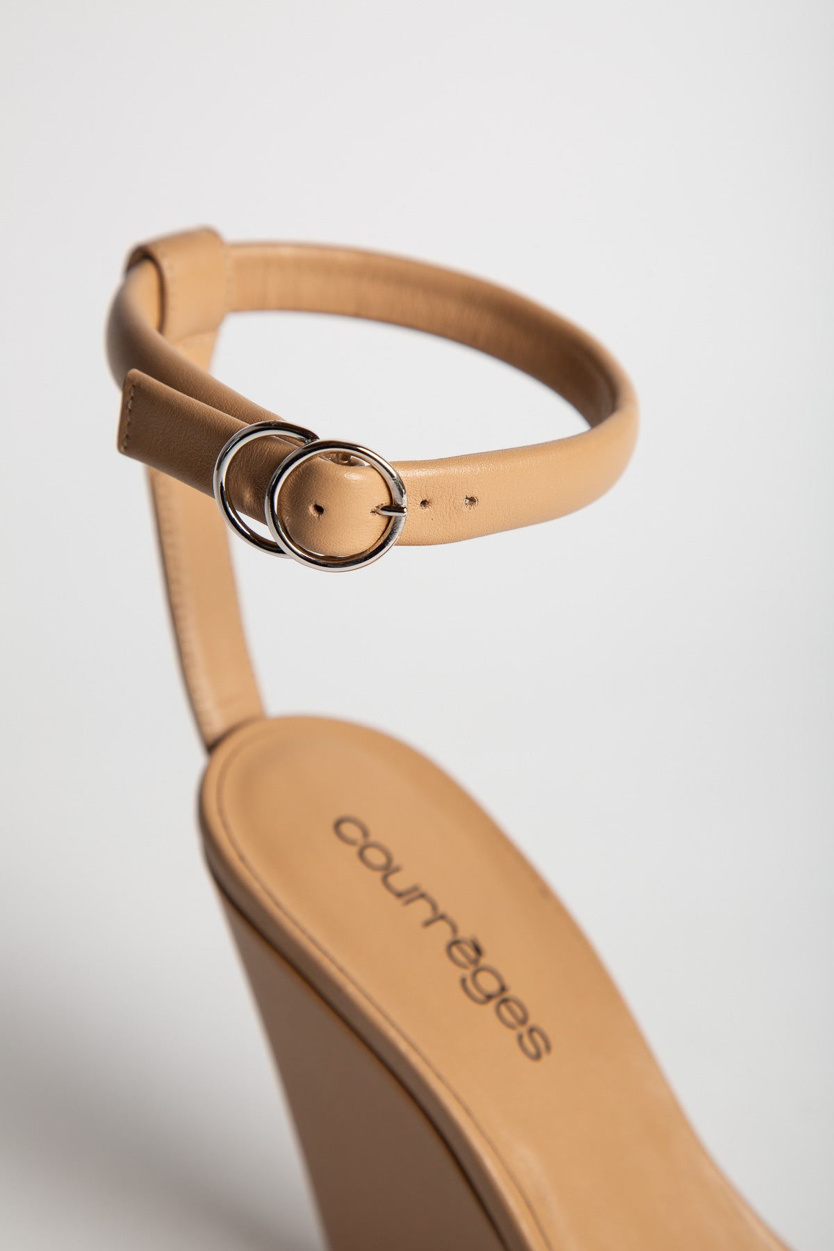 COURRÈGES | OBLIQUE LEATHER SANDALS