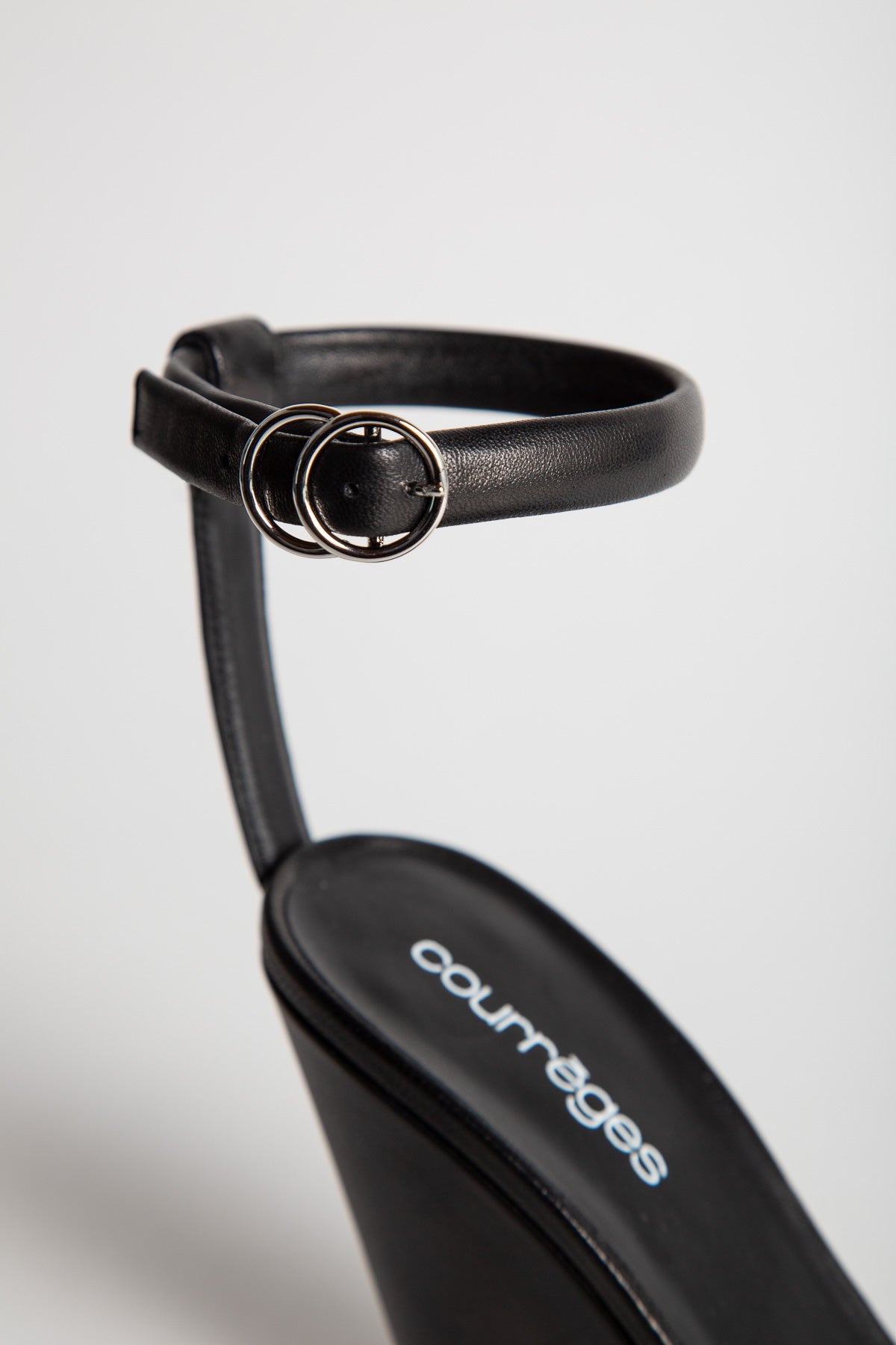 COURRÈGES | OBLIQUE LEATHER SANDALS