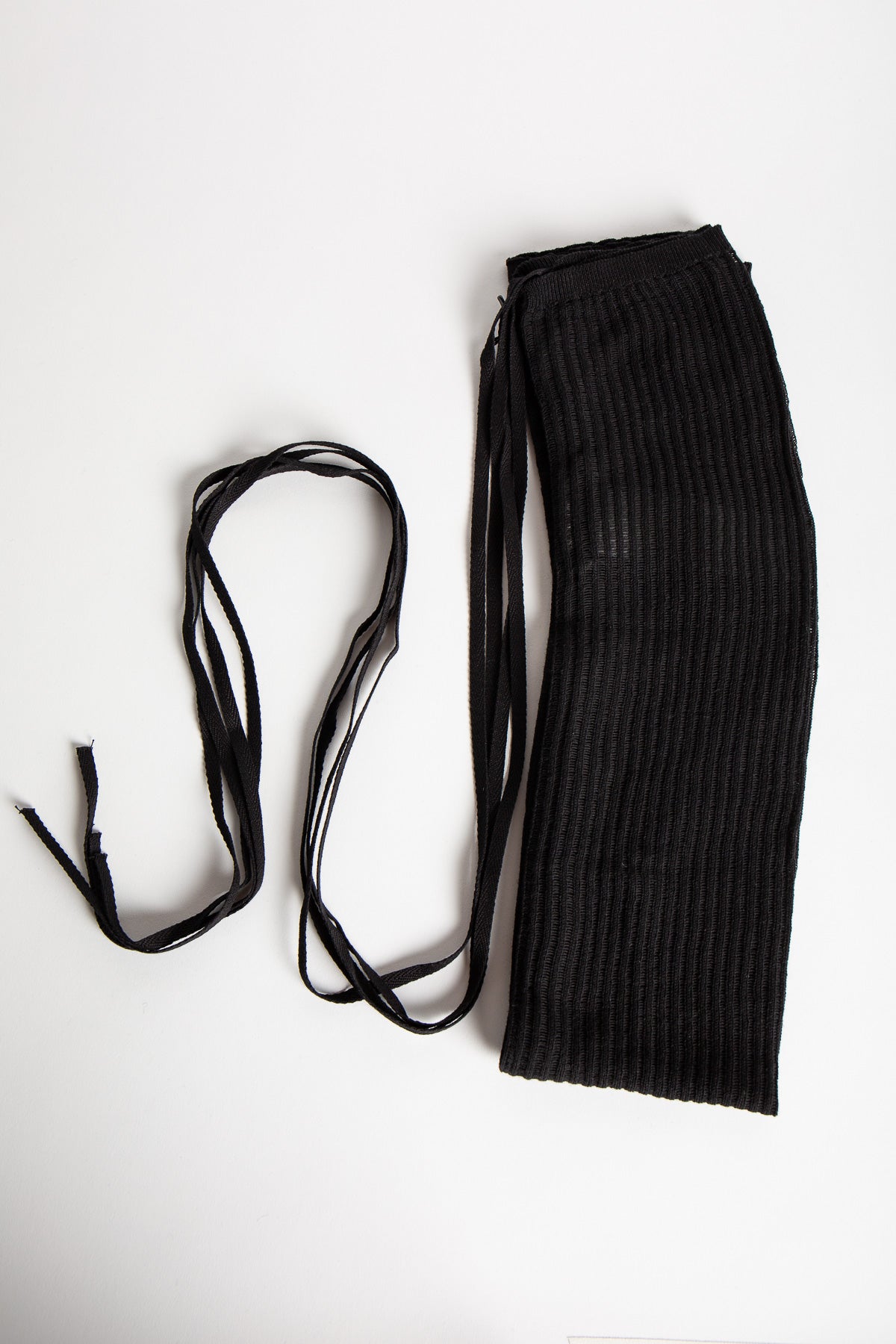 ANN DEMEULEMEESTER | BLACK ADEL OPEN RIB LEG WARMERS