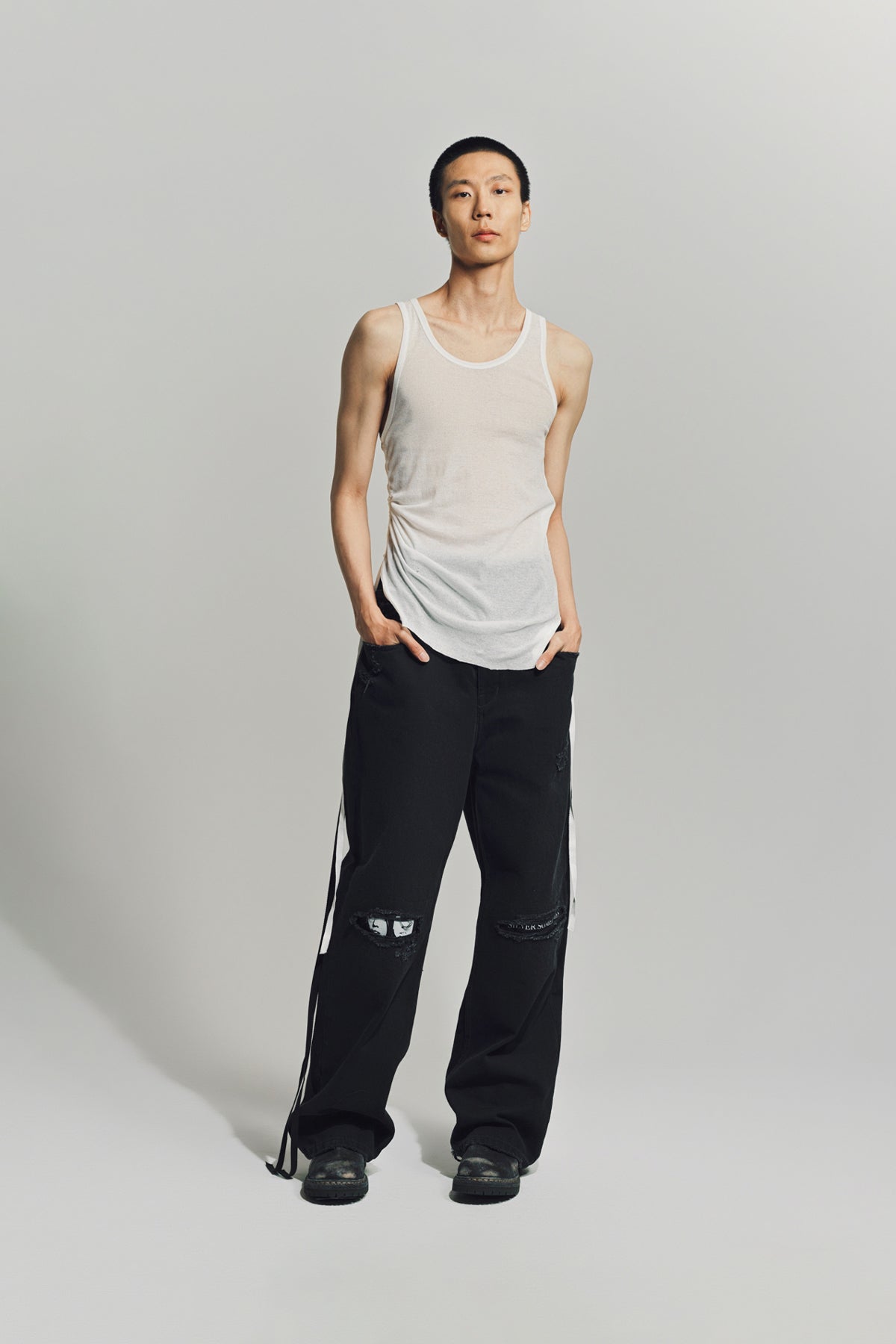 ANN DEMEULEMEESTER | BORIS WRINLKED CROPPED TANK