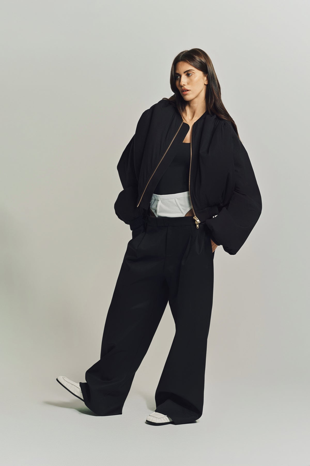 DURAN LANTINK | JERSEY RUCHED BOMBER