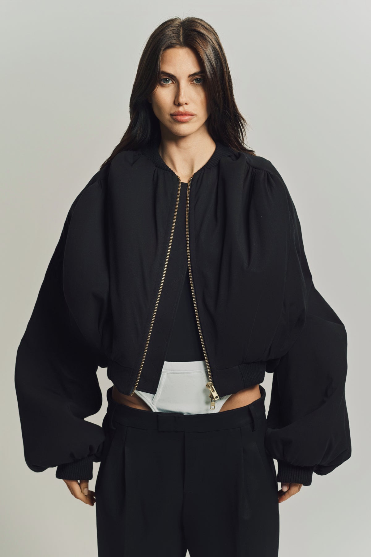DURAN LANTINK | JERSEY RUCHED BOMBER