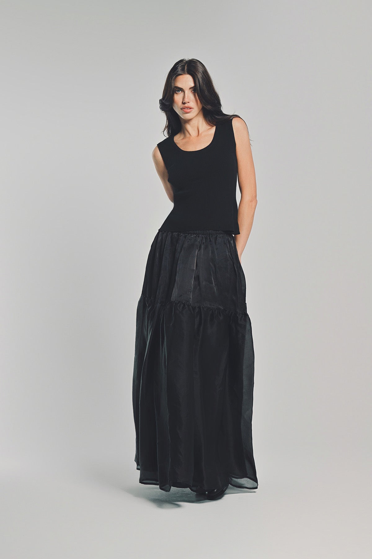 LARS ANDERSSON | SLEEVELESS SCOOPNECK TOP 2X1 RIB