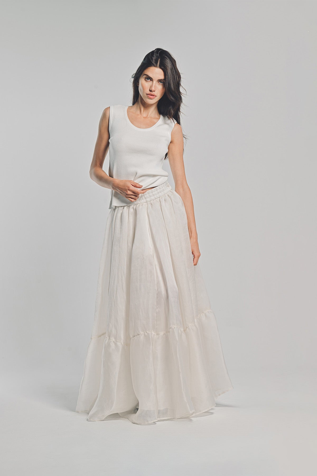 LARS ANDERSSON | SLEEVELESS SCOOPNECK TOP 2X1 RIB