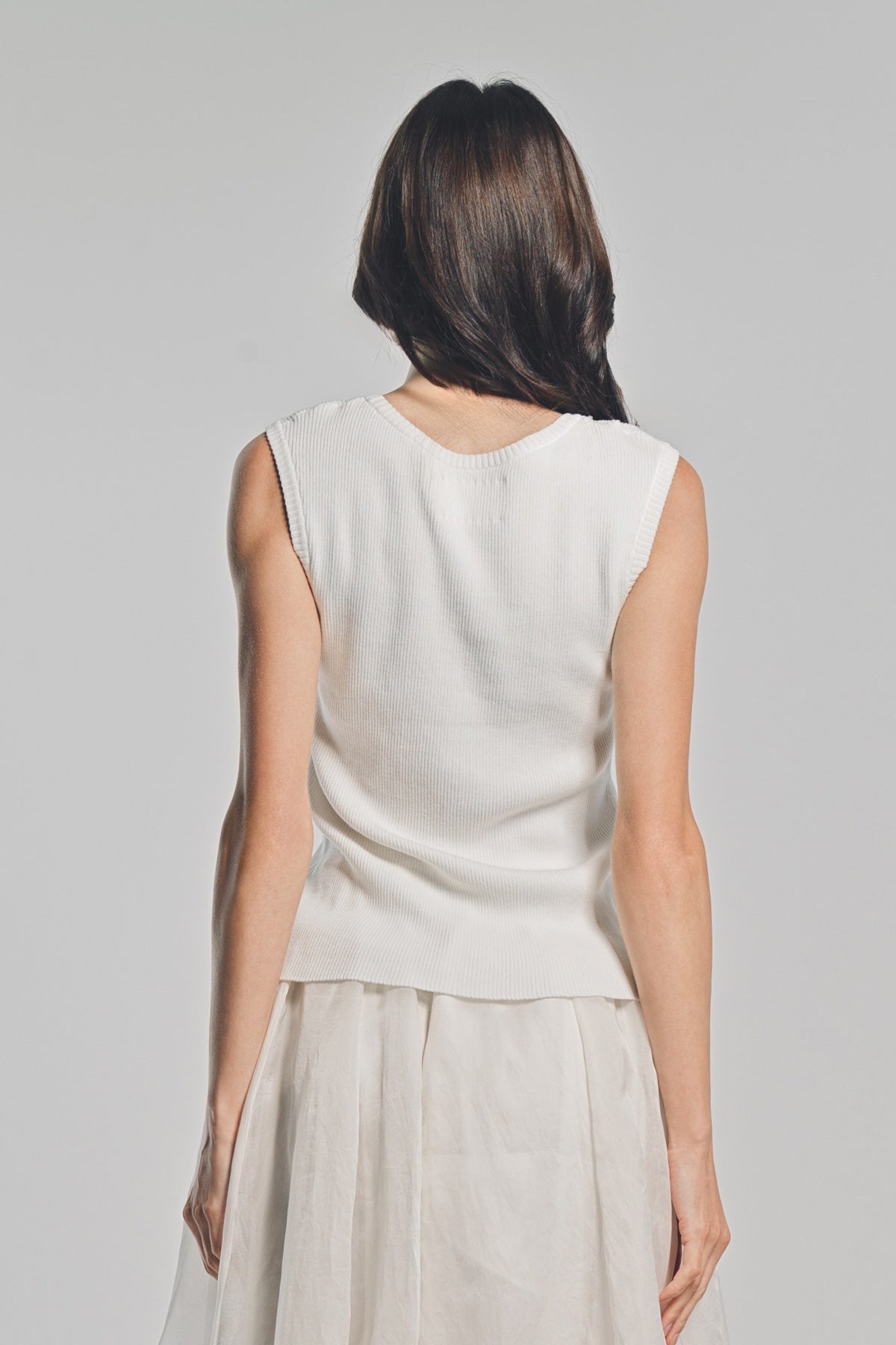 LARS ANDERSSON | SLEEVELESS SCOOPNECK TOP 2X1 RIB