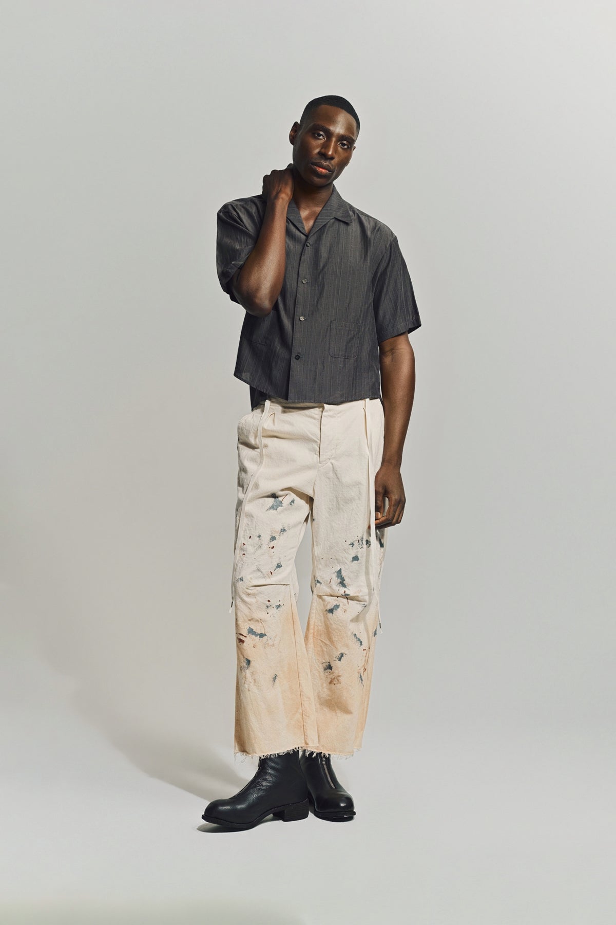 INDIVIDUAL SENTIMENTS | OPEN COLLAR SHORT SLEEVE SHIRT