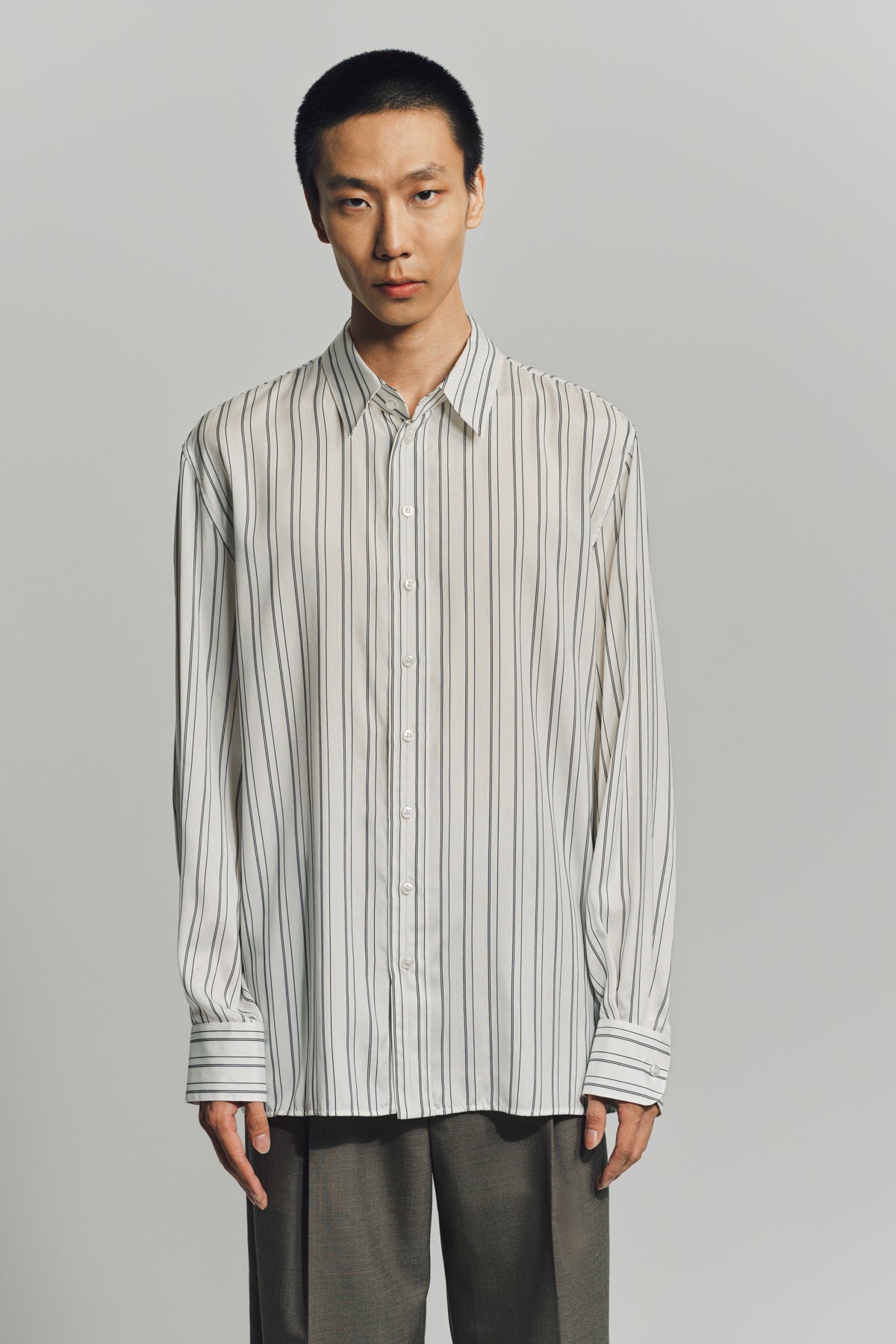 SAINT LAURENT | SHIRT IN STRIPED SILK