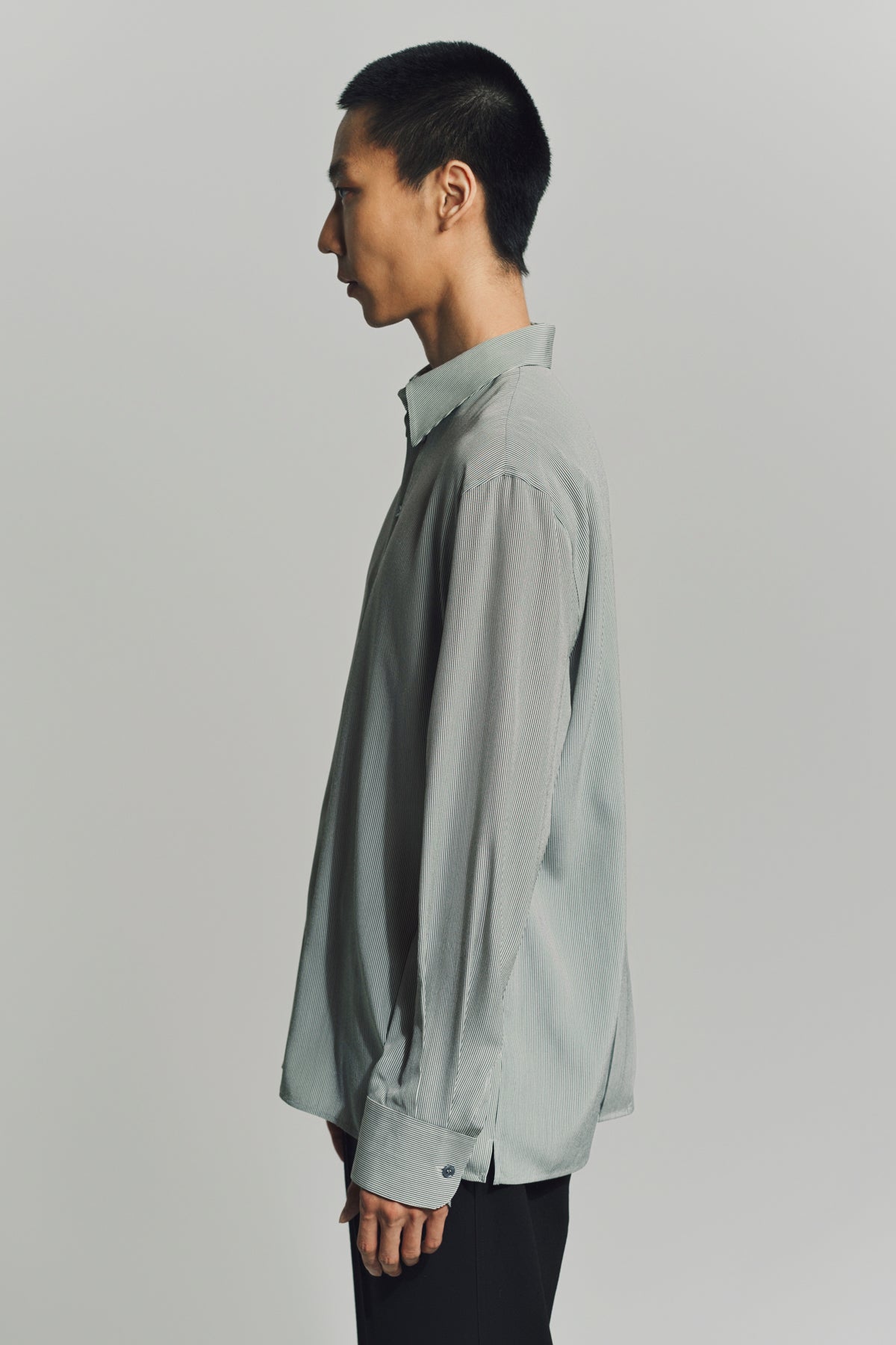 SAINT LAURENT | SHIRT IN STRIPED SILK - MAXFIELD LA