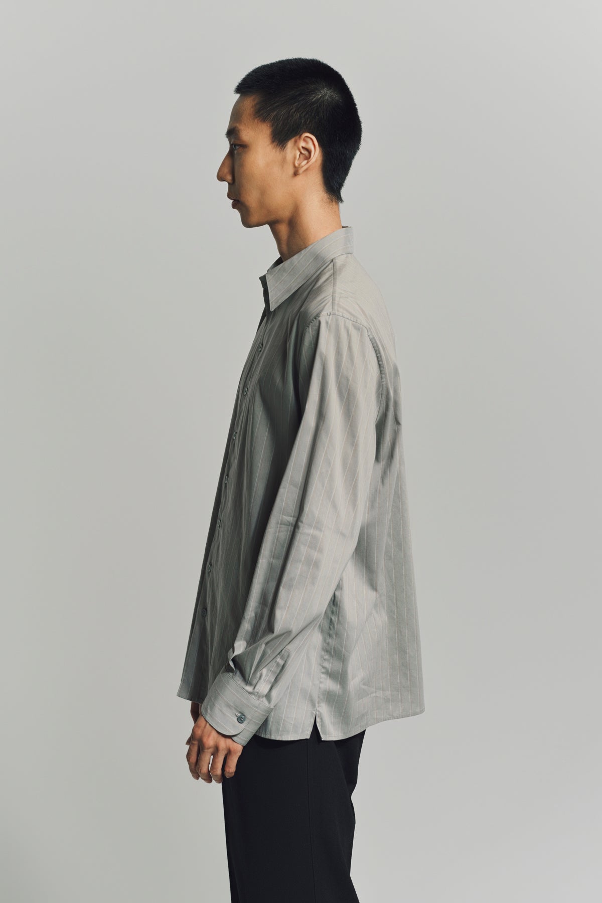 SAINT LAURENT | SHIRT IN STRIPED COTTON AND SILK VOILE